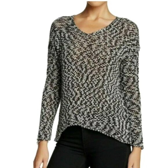 EUC Eileen Fisher Black & White Stretch Knit Long Sleeve Sweater - Women's XL - Picture 5 of 9